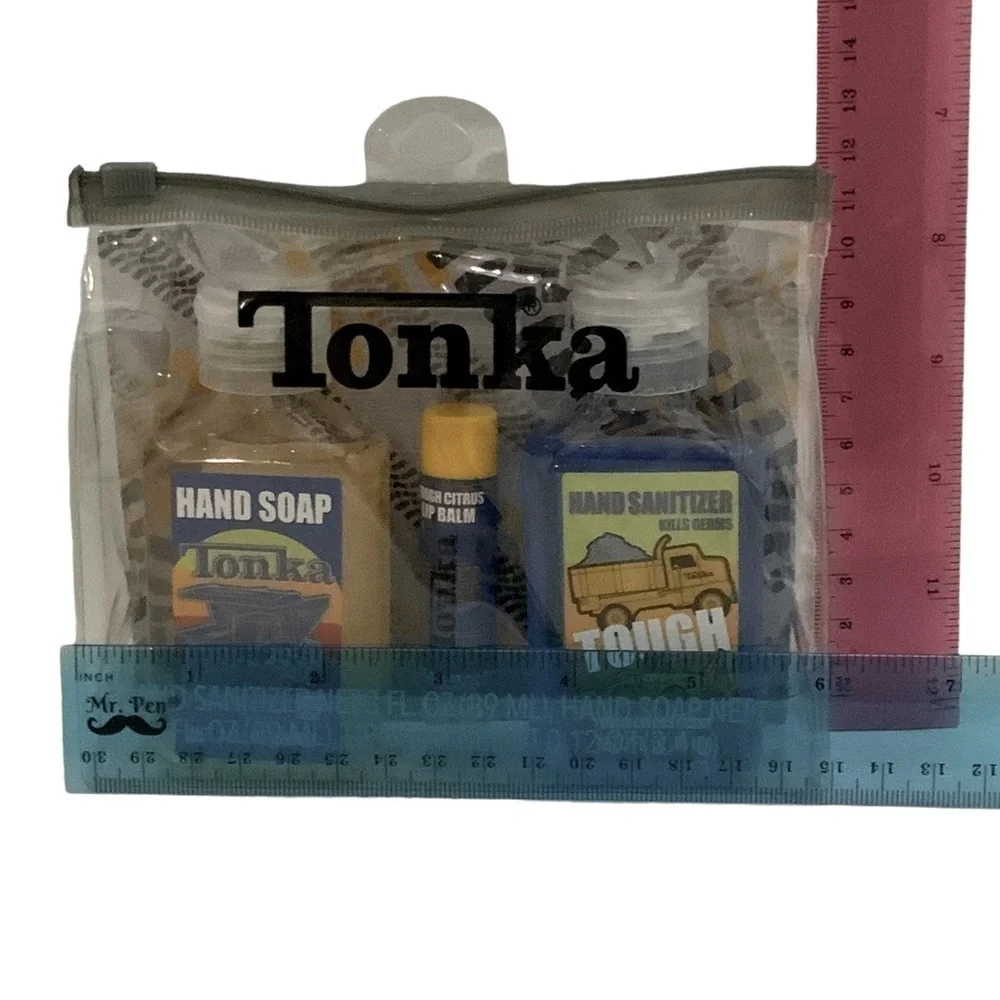 Tonka Kids Gift Set Hygiene Travel Kit Reusable Case Carry Bag Citrus Scented